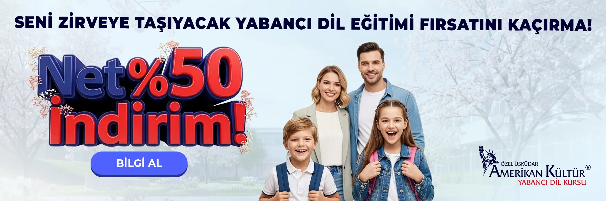 Sizi Zirveye Taşıyacak Yabancı Dil Eğitim Fırsatını Kaçırma! Net %50 İndirim!