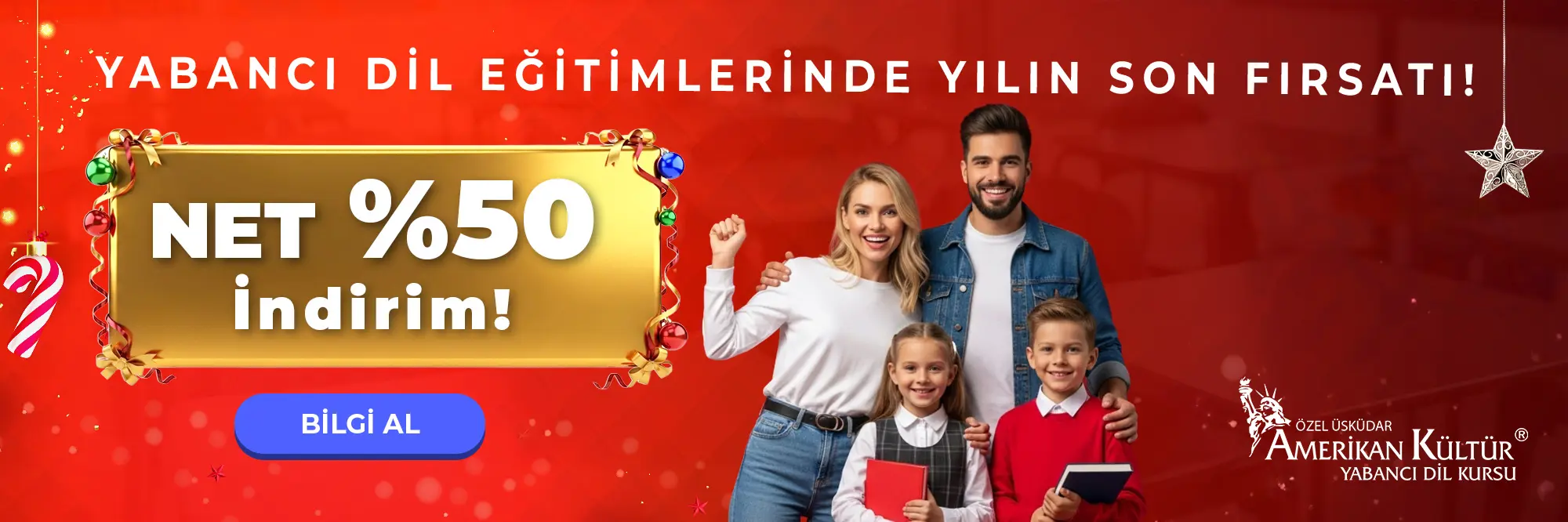 Yabancı Dil Eğitimlerinde Yılın Son Fırsatı! Net %50 İndirim!