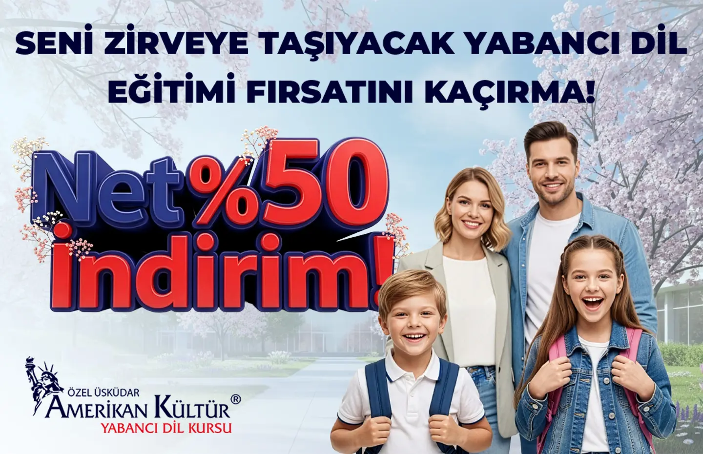 Sizi Zirveye Taşıyacak Yabancı Dil Eğitim Fırsatını Kaçırma! Net %50 İndirim!