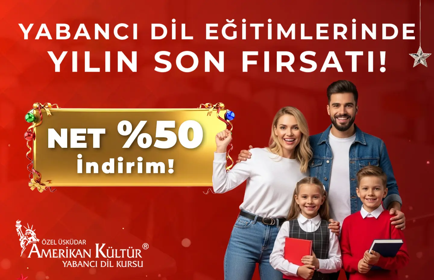 Yabancı Dil Eğitimlerinde Yılın Son Fırsatı! Net %50 İndirim!